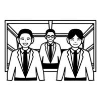 Candid Business Negotiation Reaching Compromise concept as A candid shot of business professionals in a meeting room reaching a compromise with smiles and handshakes The camera ca Square Square vector