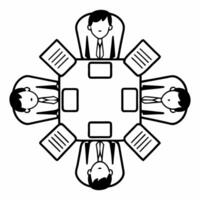 Candid Business Negotiation concept as A candid capture of a group of professionals in a meeting room discussing over documents set against a white background The camera captures Square Square vector