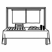 Candid Garage Sale Bargaining concept as A candid shot of a person negotiating a price at a garage sale table with items spread out set against a white background The camera captu Square Square vector