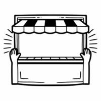 Candid Food Truck Purchase concept as A candid image of a customer receiving food from a vendor at a food truck set against a white background The camera tilts slightly to capture Square Square vector