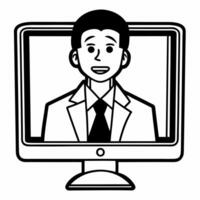 Candid fundraising call reaction concept as Close up of a politicians surprised and excited expression during a fundraising call Camera slowly pans to reveal the amount on a compu Square Square vector