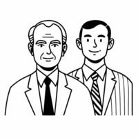 Candid Mentoring Session on Sustainability concept as A candid image of a senior executive mentoring a younger employee on sustainability practices with a white background The cam Square Square vector