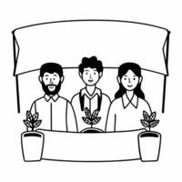 Candid Team Building with Eco Activities concept as A candid image of a team participating in eco friendly team building activities such as planting trees set against a white backg Square Square vector