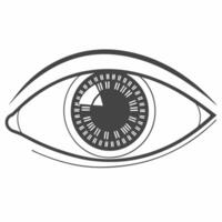 Close up of a futuristic eye with binary code reflecting in the iris concept as A macro shot of a human eye with binary code and financial graphs reflected in the iris symbolizing Square Square vector