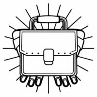 Close up of a futuristic glowing briefcase representing financial leadership concept as A macro shot of a futuristic glowing briefcase being held by a robotic hand symbolizing busi Square Square vector
