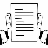 Close up of a futuristic glowing contract being reviewed by a robotic hand concept as A macro shot of a glowing contract being held by a robotic hand symbolizing futuristic leaders Square Square vector