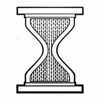 Close up of an hourglass with digital particles flowing through concept as A macro shot of an hourglass where the sand is replaced with glowing digital particles or binary code sym Square Square vector