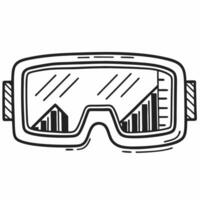 Close up of a virtual reality headset lens reflecting business graphs concept as A macro shot focusing on the lens of a virtual reality headset with reflections of business graphs Square Square vector