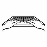 Close up of Hands Typing on Green Energy Keyboard concept as A macro shot of hands typing on a keyboard with keys depicting green energy symbols The camera angle captures the fing Square Square vector