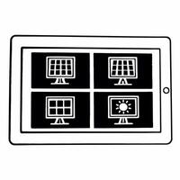 Close up of Holographic Renewable Energy Icons concept as A macro shot featuring holographic icons of renewable energy sources like wind turbines and solar panels The camera captu Square Set 2 Square vector