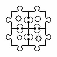 Close up of Puzzle Pieces with Environmental Icons concept as A macro shot of interlocking puzzle pieces each displaying environmental icons The camera focuses on the connection p Square Square vector