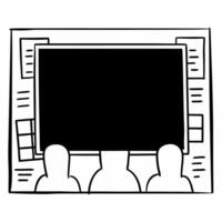 Colleagues spontaneously collaborating on a problem at a whiteboard concept as A candid image of colleagues who have gathered around a whiteboard to solve a problem spontaneously Square Square vector