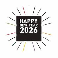 Colorful Fireworks Frame concept as A vibrant frame filled with colorful fireworks designed to highlight the text Happy New Year 2026 The isolated white background enhances the fe Square Square vector