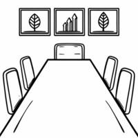 Conference Table with Holographic Chart and Leaf concept as A conference table on a glossy white floor has two holographic icons hovering above a rising chart and a green leaf symb Square Square vector