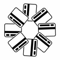 Credit Cards Falling Like Leaves concept as Multiple credit cards are depicted falling gently like leaves against a white background The camera captures them from above sym Square Square vector