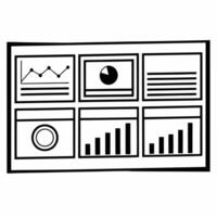 ESG data visualization dashboard concept as Pan across a comprehensive ESG dashboard with various charts graphs and metrics Camera zooms in on specific sections to highlight key p Square Square vector