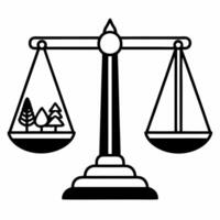 ESG balance scales with environmental and financial weights concept as Close up of a balance scale with environmental elements trees clean water on one side and financial symbols Square Square vector