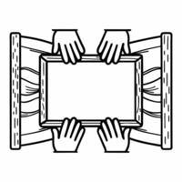 Expressive arts in public spaces concept as Close up of hands creating expressive art zooming out to show a group engaged in public art therapy Camera follows the creative process Square Square vector