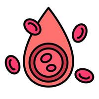 erythrocytes hypertonic nucleus outline colour vector
