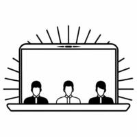 Flat Abstract Business Discussion Silhouettes concept as Soft focus silhouettes of business professionals engaged in animated discussion against a backdrop of warm bokeh lights Th Square Square vector