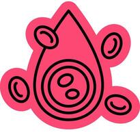 erythrocytes hypertonic nucleus outline colour icon vector