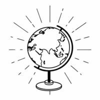 Flat Abstract globe with bokeh effect concept as A softly focused globe rendered in an abstract style appears against a backdrop of shimmering bokeh lights The camera rotates slow Square Square vector