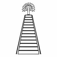 Flat Abstract Ladder Reaching Toward a Tree concept as A soft abstract ladder with bokeh effects reaches toward a glowing tree symbolizing growth through community and compromise i Square Square vector