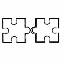 Flat Abstract Puzzle Pieces Connecting concept as Soft abstract image of puzzle pieces coming together with bokeh effects The camera zooms in to focus on the connection point repr Square Square vector