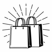 Flat Abstract shopping bags with bokeh concept as Silhouetted shopping bags appear against a backdrop of vibrant bokeh lights The camera employs a gentle zoom out symbolizing expa Square Square vector