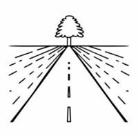 Flat Abstract Road Leading to a Tree concept as A soft abstract road with bokeh effects leads to a glowing tree symbolizing the journey of growth through community and compromise i Square Square vector