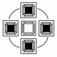 Flat AI orchestrated circular economy system concept as Close up of AI processor coordinating circular economy processes Camera moves between different stages of material flow Ba Square Square vector