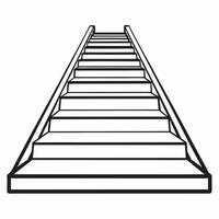 Flat Ascending white staircase concept as Wide shot of a white staircase ascending into space Camera slowly tracks upward along the stairs symbolizing personal growth and progress Square Square vector
