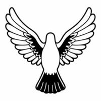 Flat Ascending white dove concept as Medium shot of a white dove ascending upwards Camera follows the doves flight path emphasizing freedom and hope Isolated on white background Square Square vector