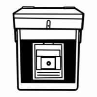 Flat Ballot box X ray vision concept as Illustration of a ballot box with X ray vision showing secure internal mechanisms Camera moves through the box highlighting various securit Square Square vector