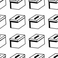 Flat Ballot box mosaic tiles concept as Seamless pattern of minimalist ballot box icons in various shades of blue Camera slowly pans across the repeating pattern revealing subtle Square Square vector