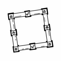 Flat Ballot box border with policy icons concept as Close up of a frame made of interconnected ballot boxes with policy icons floating in the center Camera slowly pans across the Square Square vector