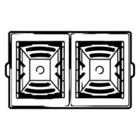 Flat Ballot box X ray vision tiles concept as Minimalist X ray vision tiles showing the inside of ballot boxes Camera moves through the pattern highlighting secure internal mechan Square Square vector