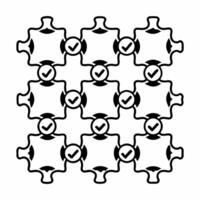 Flat Ballot integrity puzzle tiles concept as Cartoon style puzzle pieces with ballot integrity symbols forming an interlocking pattern Camera moves across the pattern revealing h Square Square vector