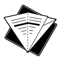 Flat Ballot paper airplane concept as illustration of a ballot paper folded into a paper airplane symbolizing the journey of a vote and its potential impact Dotted line sho Square Square vector