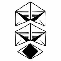 Flat Ballot origami transformation concept as Illustration of a ballot paper folding into various origami shapes representing different aspects of the election process Camera foll Square Square vector