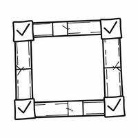 Flat Ballot paper frame with check marks concept as Medium shot of a frame made from folded ballot papers with check marks appearing in boxes Camera zooms in on individual check m Square Square vector