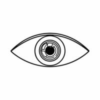 Flat Biometric ESG data interface on human iris concept as Extreme close up of an iris with ESG data reflected in it Camera slowly pulls back to reveal the eye belongs to a divers Square Square vector