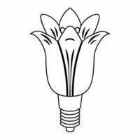 Flat Blooming business ideas concept as Close up pan of a lightbulb transforming into a blooming flower Inside the petals miniature business people collaborate on projects The ba Square Square vector