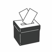 Flat Blurred ballot box with glowing votes concept as Close up of a slightly out of focus ballot box with glowing papers being inserted Camera slowly zooms out to reveal more of t Square Square vector