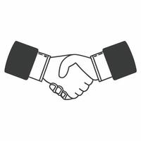 Flat Blurred handshake with campaign button concept as Close up of two hands shaking slightly out of focus with a sharp campaign button in the foreground Camera slowly pans across Square Square vector