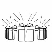 Flat Bokeh abstract gift boxes concept as Glowing gift boxes rendered in a soft abstract style appear against a festive bokeh background The camera pans slowly from bottom to top Square Square vector