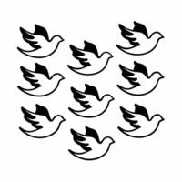 Flat Blurred white doves in flight concept as Wide shot of white doves taking flight slightly out of focus Camera follows their ascent against a soft sky Symbolizes freedom from Square Square vector