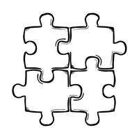 Flat Blurred white puzzle pieces concept as Close up of white puzzle pieces coming together slightly out of focus Camera follows the pieces as they connect suggesting unity Repre Square Square vector