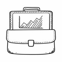 Flat Briefcase with holographic profit projection concept as of an open briefcase projecting a holographic display of rising profit charts and graphs isolated on white The Square Square vector