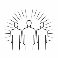Flat Business Silhouettes Merging in Bokeh Light concept as Silhouettes of businesspeople merge into one figure amid bokeh light effects representing community and compromise leadi Square Square vector
